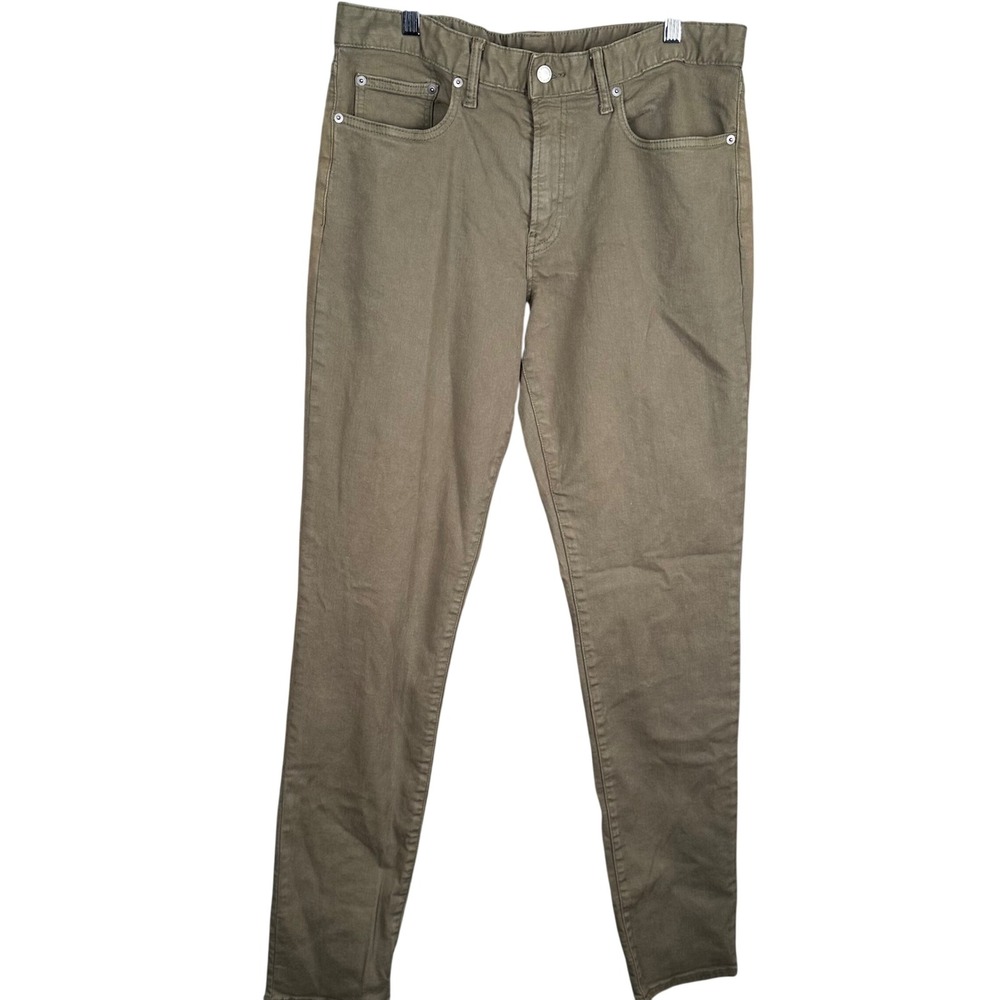 Bonobos Slim Taper Mens 35x36 Olive Green 5-Pocket Stretch Pants P107070